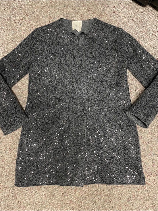 Zara Jackets & Blazers - Zara wool Sequin Bouclé long button front Jacket